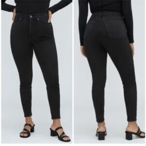NWT Everlane The Curvy High Rise Skinny Jean Black Size 30 Ankle
